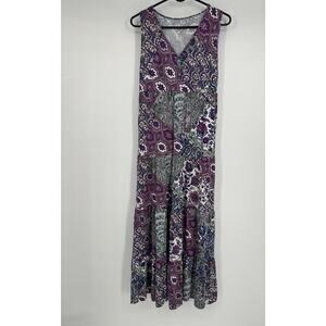 Garnet Hill paisley patch Tiered Maxi Dress